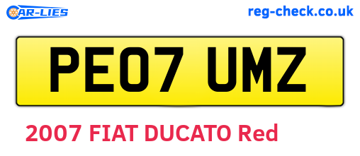 PE07UMZ are the vehicle registration plates.