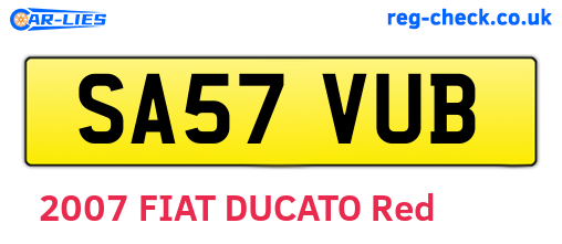 SA57VUB are the vehicle registration plates.