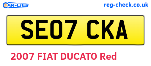 SE07CKA are the vehicle registration plates.