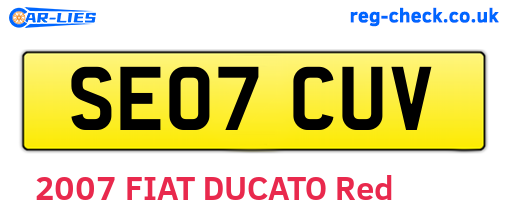 SE07CUV are the vehicle registration plates.