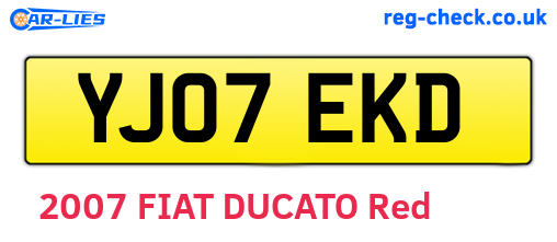 YJ07EKD are the vehicle registration plates.