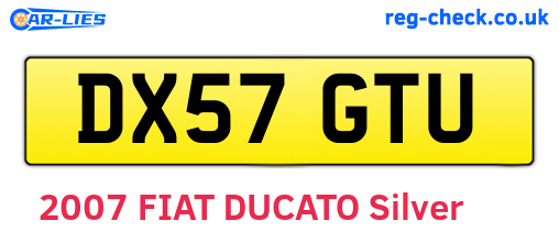DX57GTU are the vehicle registration plates.