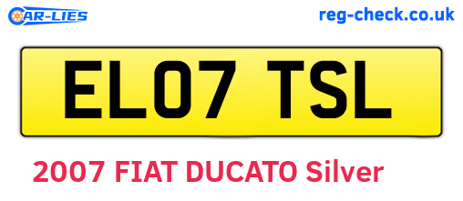 EL07TSL are the vehicle registration plates.