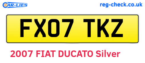 FX07TKZ are the vehicle registration plates.