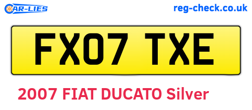 FX07TXE are the vehicle registration plates.