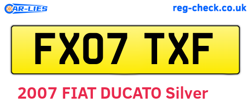FX07TXF are the vehicle registration plates.