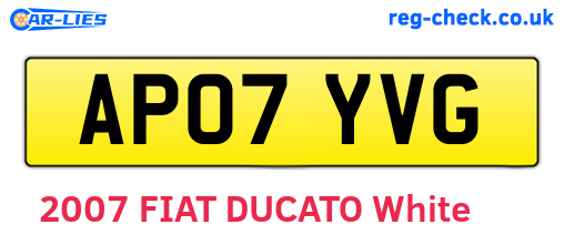 AP07YVG are the vehicle registration plates.