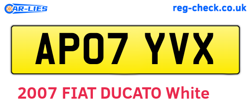 AP07YVX are the vehicle registration plates.
