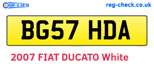 BG57HDA are the vehicle registration plates.