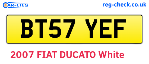 BT57YEF are the vehicle registration plates.