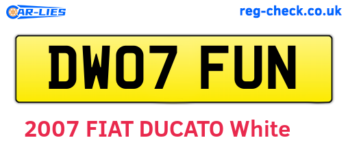 DW07FUN are the vehicle registration plates.