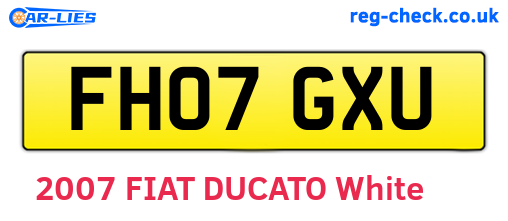 FH07GXU are the vehicle registration plates.