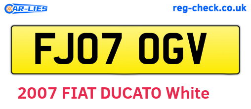 FJ07OGV are the vehicle registration plates.