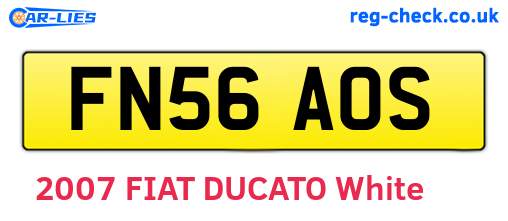 FN56AOS are the vehicle registration plates.