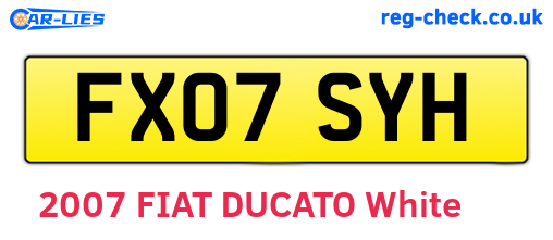 FX07SYH are the vehicle registration plates.