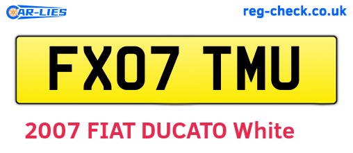 FX07TMU are the vehicle registration plates.