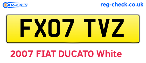 FX07TVZ are the vehicle registration plates.