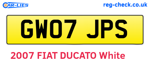 GW07JPS are the vehicle registration plates.