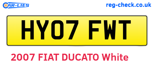 HY07FWT are the vehicle registration plates.