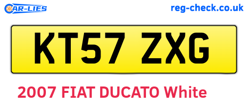 KT57ZXG are the vehicle registration plates.