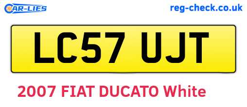 LC57UJT are the vehicle registration plates.