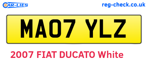 MA07YLZ are the vehicle registration plates.