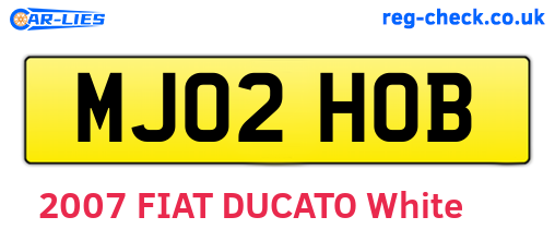 MJ02HOB are the vehicle registration plates.