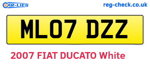 ML07DZZ are the vehicle registration plates.