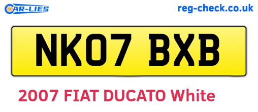 NK07BXB are the vehicle registration plates.