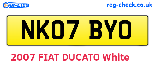 NK07BYO are the vehicle registration plates.