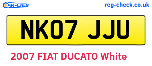 NK07JJU are the vehicle registration plates.