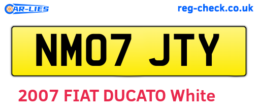 NM07JTY are the vehicle registration plates.