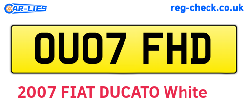 OU07FHD are the vehicle registration plates.