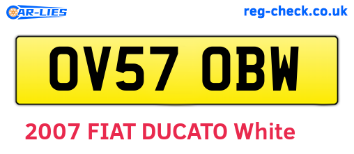 OV57OBW are the vehicle registration plates.