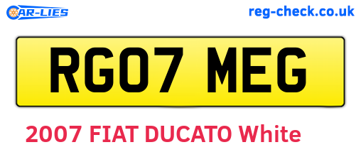 RG07MEG are the vehicle registration plates.