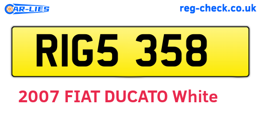RIG5358 are the vehicle registration plates.