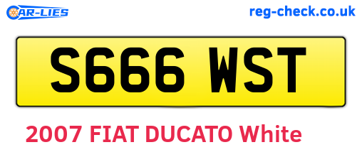 S666WST are the vehicle registration plates.