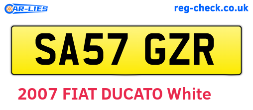 SA57GZR are the vehicle registration plates.