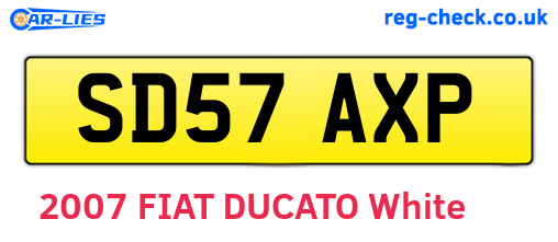 SD57AXP are the vehicle registration plates.