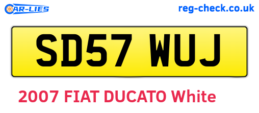 SD57WUJ are the vehicle registration plates.