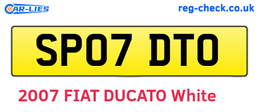 SP07DTO are the vehicle registration plates.