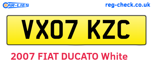 VX07KZC are the vehicle registration plates.