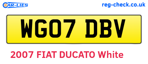 WG07DBV are the vehicle registration plates.