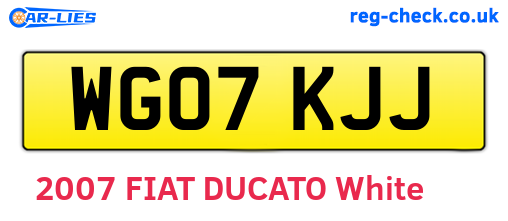 WG07KJJ are the vehicle registration plates.