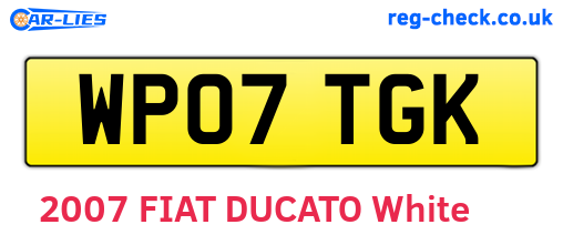 WP07TGK are the vehicle registration plates.