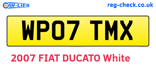 WP07TMX are the vehicle registration plates.