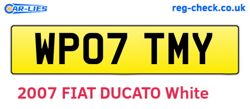 WP07TMY are the vehicle registration plates.