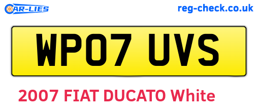 WP07UVS are the vehicle registration plates.