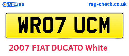 WR07UCM are the vehicle registration plates.