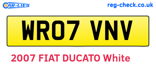 WR07VNV are the vehicle registration plates.